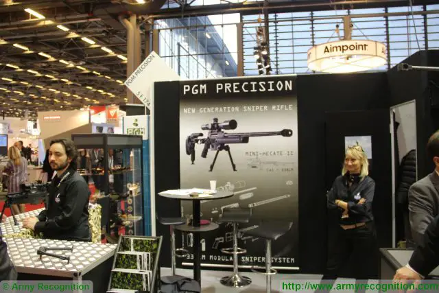 Mini Hecate 2 long-range sniper rifle PGM Precision Milipol 2015 Security exhibition Paris France 640 001