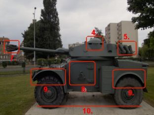 AML 90 Details Left Wheeled Armoured Vehicle France 01