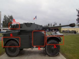 AML 90 Details Right Wheeled Armoured Vehicle France 01