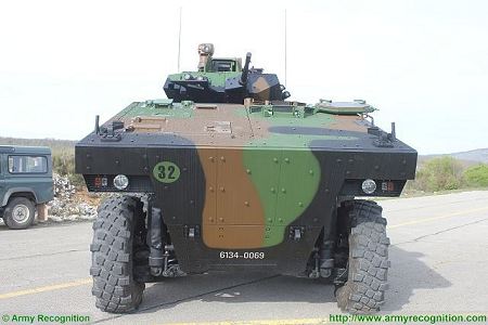 VBCI 8x8 wheeled armoured infantry fighting vehicle Nexter Systems France French army defense industry front view 003