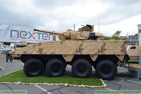 VBCI 2 8x8 wheeled armoured infantry fighting vehicle CTA40 Nexter Systems France French defense industry left side view 001