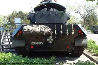 Gepard Cheetah 35mm self propelled anti aircraft tracked armored vehicle Germany rear view 001