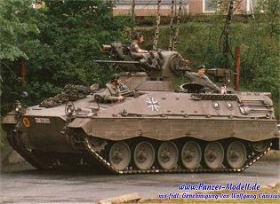 Marder 1A1 tracked armoured infantry fighting combat vehicle Germany German army defence industry left side view 001