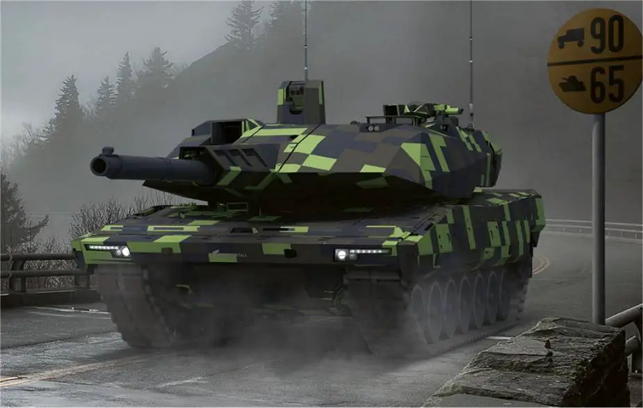 KF51 Panther MBT Main Battle Tank Rheinmetall Germany line drawing 925 001