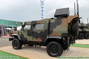LMV 2 Light Multirole 4x4 tactical armoured vehicle technical data sheet specifications pictures video description information photos images identification intelligence Italy Italian IVECO Defence Vehicles Defence Industry military technology