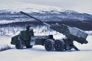 Archer FH77 BW L52 wheeled self-propelled howitzer BAE Systems Bofors Sweden Swedish left side view 002