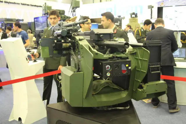 At IDEF 2015 aselsan showcases the SARP Stabilized Advanced Remote Weapon Platform 640 002