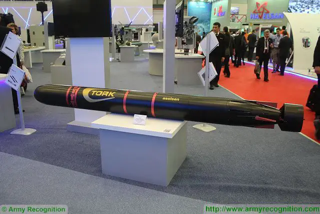 The TORK anti-torpedo torpedo is also another new product showed at IDEF 2015 by Aselsan which is able of destroying acoustic-guided, wire-guided, unguided and slipstream-guided torpedoes that are aimed at surface vessels or submarines. 