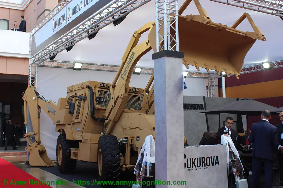 IDEF 2019 Çukurova Defence displays 4x4x4 armored backhoe loader