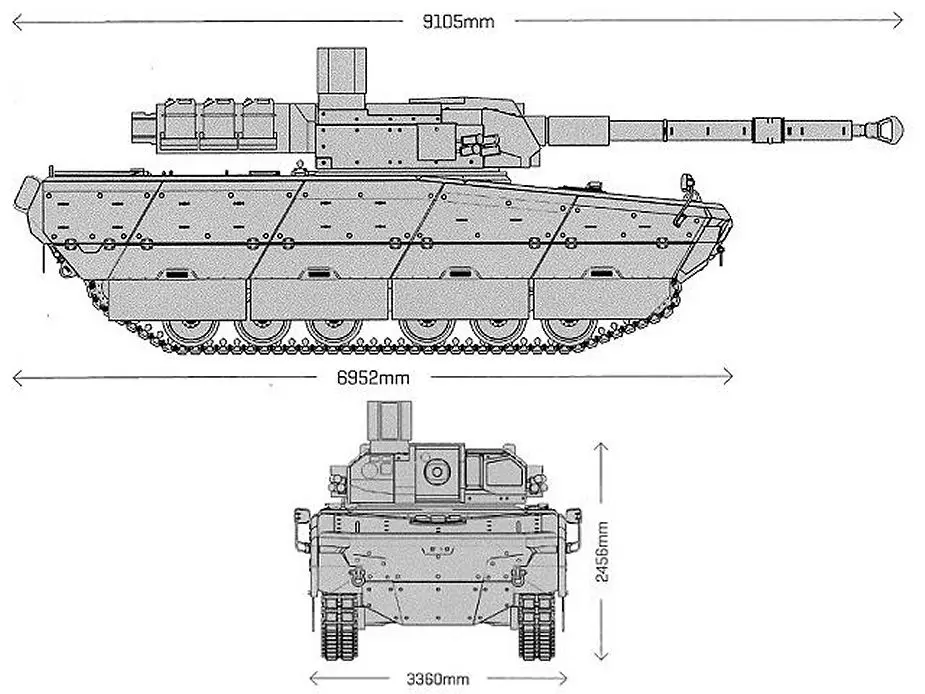 MMWT Modern Medium Weight Tank CT CV 105mm turret CMI Defence FNSS PT Pindad Turkey Turkish defense industry line drawing blueprint 925 001
