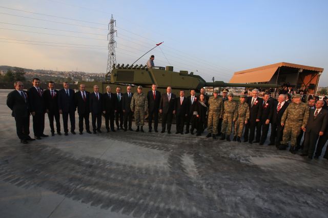 The first prototypes of Turkey’s first main battle tank ALTAY which is designed and developed by OTOKAR, the biggest privately owned company of the Turkish Defence Industry, has been presented at OTOKAR facilities in Sakarya on November 15th. Held with the participation of Prime Minister Recep Tayyip ERDOGAN, the “ALTAY FIRST PROTOTYPE” ceremony was hosted by Mustafa V. Koc, Chairman of Koc Holding. General Necdet OZEL, Chief of General Staff; Ismet YILMAZ, Minister of Defence; General Hayri KIVRIKOGLU, Commander of the Turkish Land Forces; Murad BAYAR, Defence Industry Undersecretary; Kudret ONEN, Head of Koc Holding Defence Industry Group and Chairman of the Board of OTOKAR; Halil UNVER, Vice Chairman of OTOKAR and Serdar GORGUC, OTOKAR General Manager attended the ceremony.