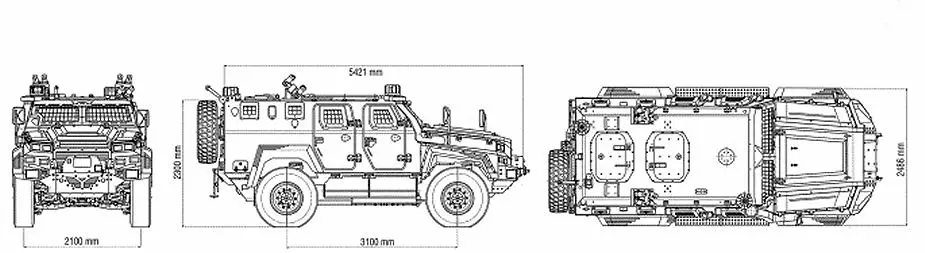 Ejder Yalcin 4x4 tactical wheeled armoured combat vehicle Nurol Makina line drawing blueprint 925 001