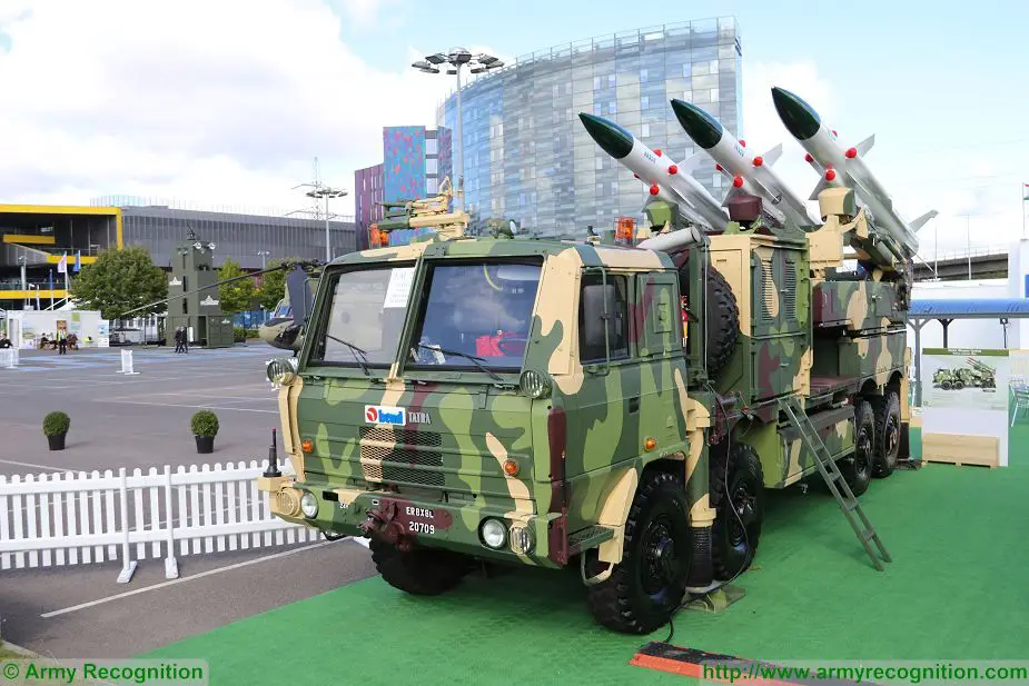 Akash ML Missile Launcher vehicle on 8x8 Tatra truck DSEI 2017 defense security exhibition London UK 925 001