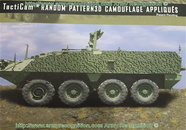 ArmorWorks presents at International Armoured Vehicles 2011 an new innovative 3D camouflage applique for armoured vehicle called TactiCam that has the potential to reduce vehicle signature in radar, infrared and visual spectrum.