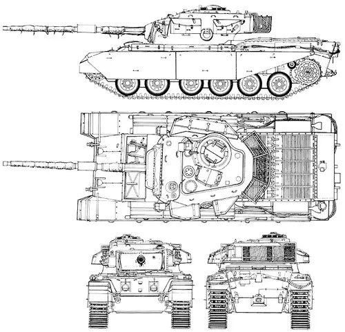 centurion tank line drawing blueprint 001