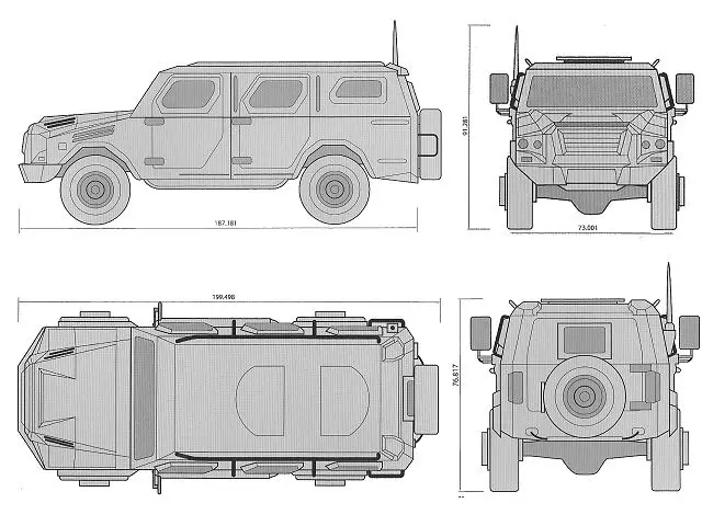 Cobra 4x4 APC armoured vehicle personnel carrier Streit Group defence industry line drawing bkueprint 001