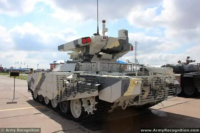 At KADEX 2014 , the International Exhibition of weapons systems and Military equipment in Astana (Kazakhstan), Russian Defense Company Uralvagonzavod unveils its new fire support armoured fighting vehicle BMPT-72 nicknamed Terminator 2. As the first production of BMP-T, the BMPT-72 is based on the chassis of the Russian-made main battle tank T-72.