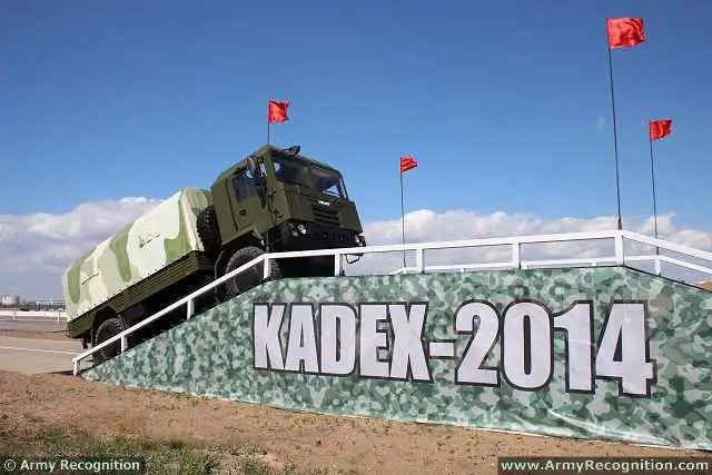 At KADEX 2014, the International Exhibition of weapons systems and Military equipment in Astana (Kazakhstan), the Belarus Company VOLAT (Minsk Wheel Tractor Plant) presents its latest 4x4 light tactical truck MZKT-5002.
