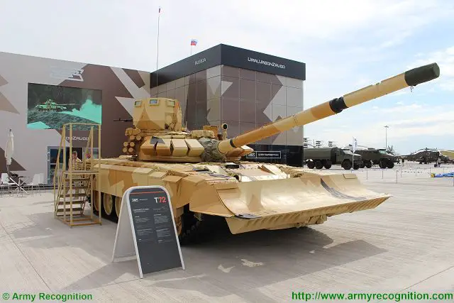 T-72 MBT with urban warfare package kit Uralvagonzavod KADEX 2016 Astana Kazakhstan 001