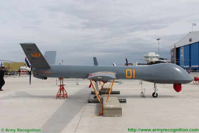 Chinese defense Company Chengdu Aircraft Industry Group presents for the first time at KADEX 2016, the Kazakhstan Defense Exhibition, its Pterodactyl I also known as Wing Loong, a Medium-Altitude Long-Endurance (MALE) unmanned aircraft system (UAS).