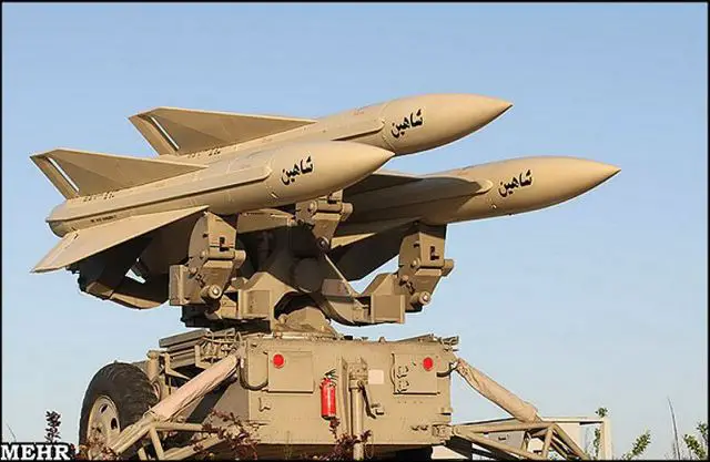The Shahine missile is based on the American made Hawk missile, but has a longer range and more destructive power, and can fly at higher altitude and hit modern aircrafts flying at low and medium altitudes. 