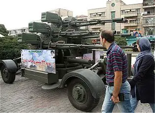 ZU-23-6 six cannons 23mm anti-aircraft gun technical data sheet specifications description information intelligence identification pictures photos video air defence system Iran Iranian army defence industry military technology