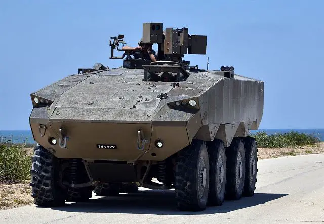 Eitan 8x8 APC armoured vehicle personnel carrier technical data sheet specifications information description pictures photos images intelligence identification Israel Israeli weapon industries army defence industry military technology