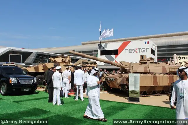 At IDEX, defence exhibition in Abu Dhabi (UAE), the French Company Nexter Systems, and all its subsidiaries display a wide range of products. The main products shown at IDEX 2013, include armoured vehicles and tank as the Leclerc MBT, the 8x8 VBCI Infantry combat vehicle, to the ARAVIS, the highly protected armoured patrol vehicle. 
