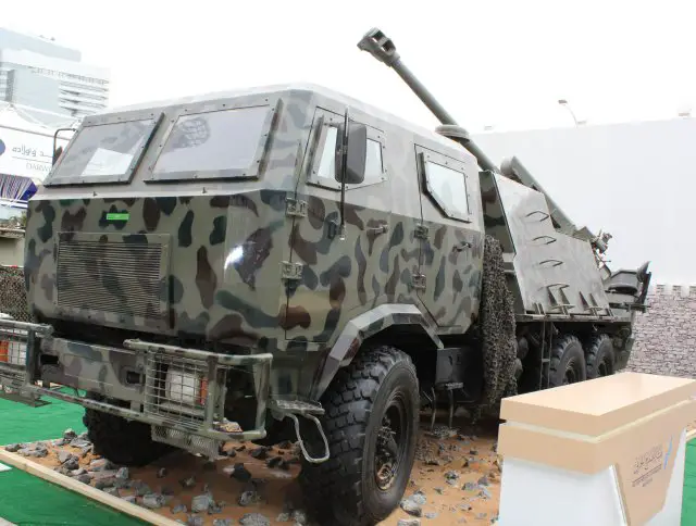 Military Industry Corporation s Khalifa 1 self propelled howitzer displayed for the first time at IDEX 001