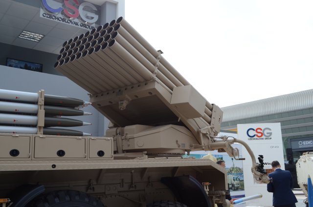 Excalibur Army unveils the RM 70 Vampire 4D 122mm self propelled MLRS at IDEX 2017 640 002