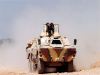 An armoured personnel carrier is seen on a battlefield in the northwestern Yemeni province of Saada, where the army is fighting Shi'ite rebels, in this undated handout released by the Yemeni army on November 23, 2009. 