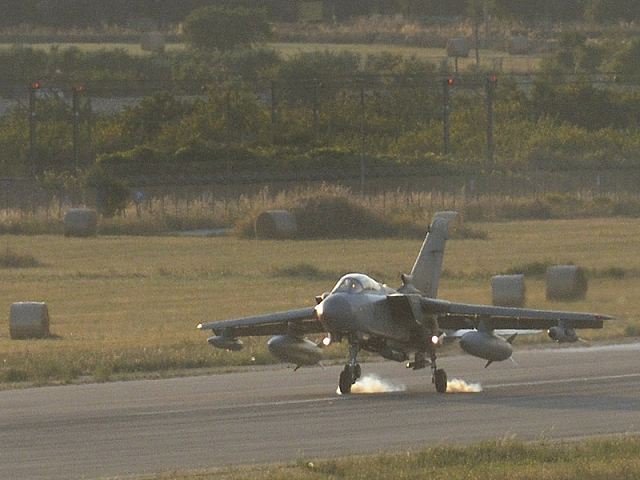 An British Royal Air Force (RAF) Tornado GR4 touches down at Gioia del Colle air base in southern Italy (stock image) [Picture: Corporal Pete Devine, Crown Copyright/British MOD 2011] 