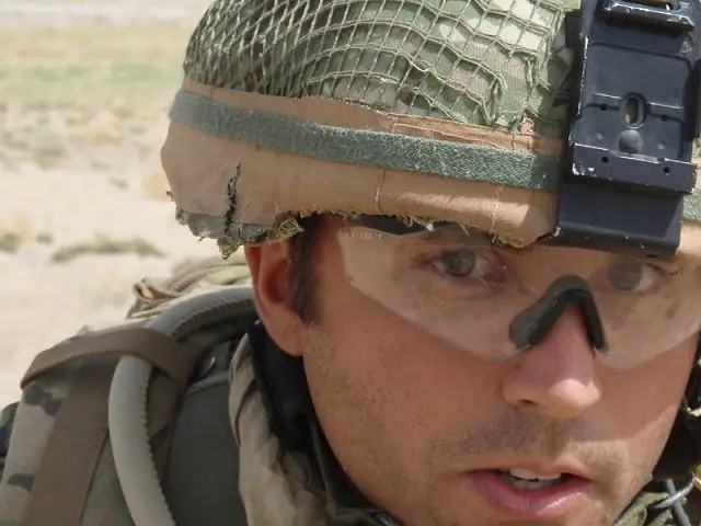 A British soldier has had a miraculous escape after the strap of his helmet Mark 7 was shot off during his first patrol with his new unit in Helmand province. 