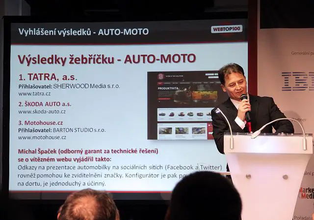 the online presentation of TATRA, a. s. won the WebTop100 contest in the automotive category. The TATRA website underwent a significant upgrade earlier this year and it outperformed other renowned Czech automotive companies in this competition. 