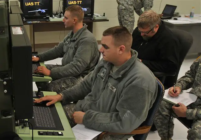 Soldiers from F Company, Combat Aviation Brigade, 1st Infantry Division undergo training on the Gray Eagle Unmanned Aerial System on Fort Riley, Kan. F Co. will officially become a CAB unit in March.