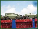 Scores of tanks and armoured personnel carriers arrived at the International port Sihanoukville in Cambodia, Wednesday ,October 31, 2012, marking one of the biggest shipments of military vehicles in recent history. 