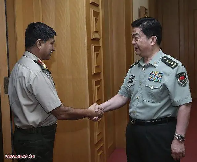 China and Bangladesh pledged to strengthen military ties during a meeting between Chinese Defense Minister Chang Wanquan and Chief of Army Staff of the Bangladesh Army Iqbal Karim Bhuiyan.