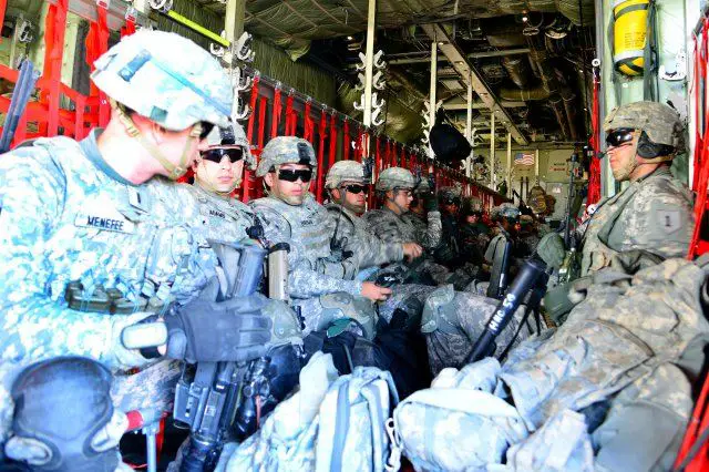 Four days after their official transfer of authority ceremony, U.S. Army Soldiers with Combined Joint Task Force-Horn of Africa's East Africa Response Force deployed for the first time since being established earlier this year. The Soldiers loaded onto a U.S. Air Force C-130 Hercules Dec. 14, and deployed to South Sudan, supporting the U.S. Embassy's ordered departure. 