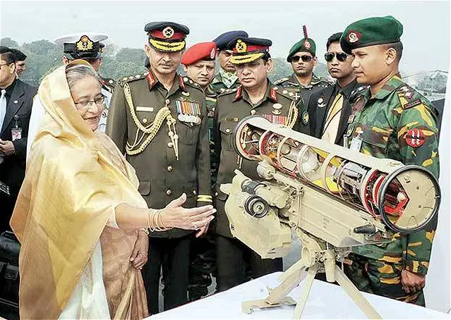 New Serbian-made self-propelled howitzer NORA B-52 K1 SP and Russian-made Metis M-1 anti-tank guided missiles entered in service with the Bangladesh Armed Forces. Prime Minister Sheikh Hasina formally handed over the Serbia- made 155mm NORA B-52 SP guns to the 11 SP Regiment, the lone SP Unit of Bangladesh Army, and the Russsia-made Metis M-1 missiles to the Infantry Regiment of Bangladesh Army in Tarmac Area at Dhaka Cantonment this morning.