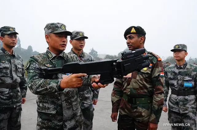 The Chinese and Indian armies started a joint anti-terrorism military training drill in southwest China's Sichuan Province on Tuesday, November 5, 2013. Indian Army contingent of 150 people reached the Chengdu city on 4 November 2013 to take part in the 10 days long anti-terrorism drill named Hand in Hand. This is the third time for China and India to conduct their joint anti-terror training.