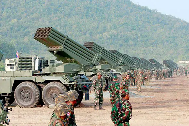 In December 2013, Army of Cambodia has performed a live fire exercise to test the capacity of the Royal Cambodian Armed Forces in defending territorial integrity, an army chief said. During the drill, Cambodian soldiers have fired with BM-21 and for the first time with the new RM-70 122mm MLRS Multiple Launch Rocket System.