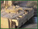 A video found on internet shows a Russian-made armoured infantry fighting vehicle BMP-1 used by the Syrian rebels upgraded with an armour package. The video was released on December 17, 2013 by the insurgent grouping Jaish al-Islam. The video was taken during a military operation by the Syrian rebels against buildings in the suburbs east of Damascus.