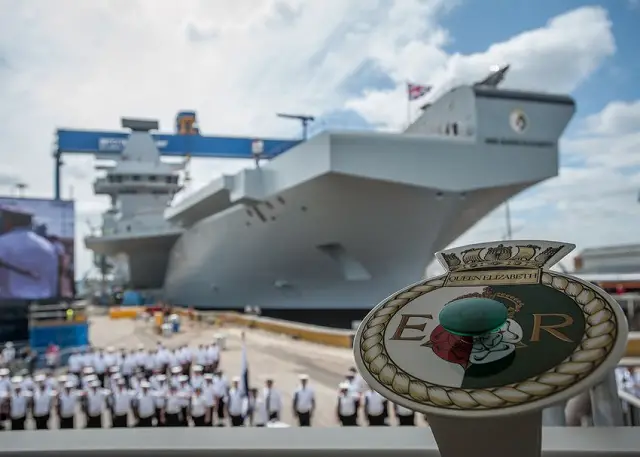 Her Majesty the Queen has officially named the UK’s newest aircraft carrier today at Rosyth, near Edinburgh, in a spectacular ceremony celebrating British naval capability. Recognising the strategic importance of HMS QUEEN ELIZABETH, the Prime Minister, Secretary of State for Defence and First Sea Lord joined the celebrations, along with allies from around the world and more than 3,500 people involved in the design and construction of the largest warship ever built in the UK.