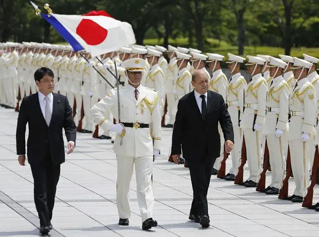 Japan and France today agreed to enhance defence cooperation, including the joint development of military equipment, Japanese officials said. Japan’s Defence Minister Itsunori Onodera and his French counterpart Jean-Yves Le Drian signed a memorandum of understanding in Tokyo despite Japanese concerns about a planned sale of French warships to Russia. (Source the Malay Mail)