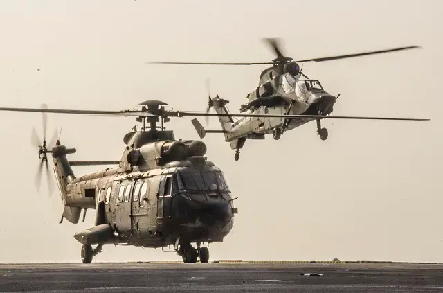 Three helicopters of the Spanish Army Airmobile Forces (Fuerzas Aeromóviles del Ejército de Tierra or FAMET) - a CH-47D Chinook, a Cougar and a Tigre held on 4 December, landing and takeoff trials on the deck of the Mistral-class LHD Dixmude of the French Navy. This training exercise took place during the vessel's approach of Barcelona's port.