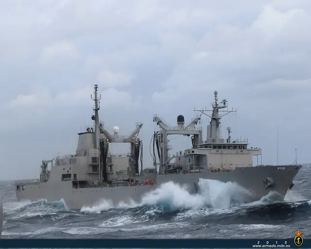 The Spanish Navy (Armada Española) announced it will deploy two replenishment oilers to help cover the Royal Canadian Navy's current needs for logistic support vessels. SPS Patiño will be deployed between February and March, and SPS Cantabria between mid-September and November. Both vessels were designed and built by Spanish shipyard Navantia.