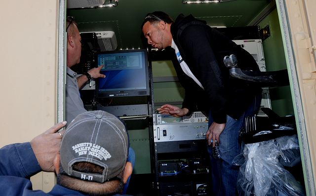 The U.S. Army Threat Systems Management Office, or TSMO, team visited the National Training Center, Dec. 2, to demonstrate electronic jamming technologies recently developed at their Redstone Arsenal office in Alabama. 