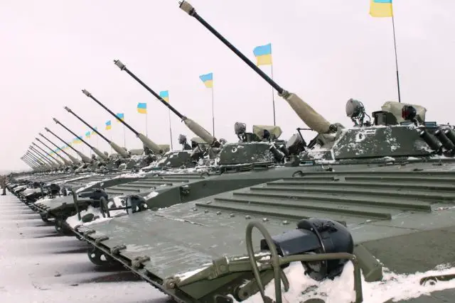 In the course of the working visit to Zhytomyr region, President of Ukraine Petro Poroshenko has conveyed the country's Armed Forces more than 150 fighting vehicles and armament produced or fixed by the enterprises of the defense-industrial complex of Ukraine. At the military airfield in Ozerne, the President has conveyed certificates for the vehicles, armament, small guns and two MiG-29 and two Su-27.