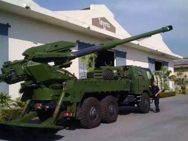First Elbit Systems' ATMOS 155mm Self-Propelled Gun Arrived to Thailand