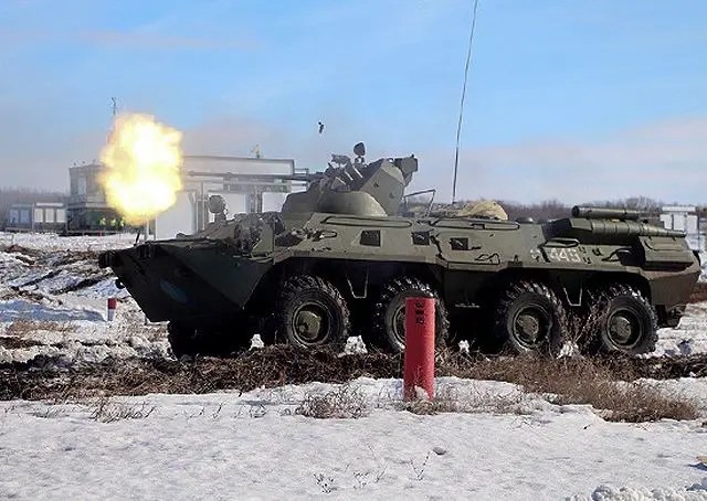 Russian army has launched military exercises in North Caucasia involving BTR-82AM and T-72B3 640 001